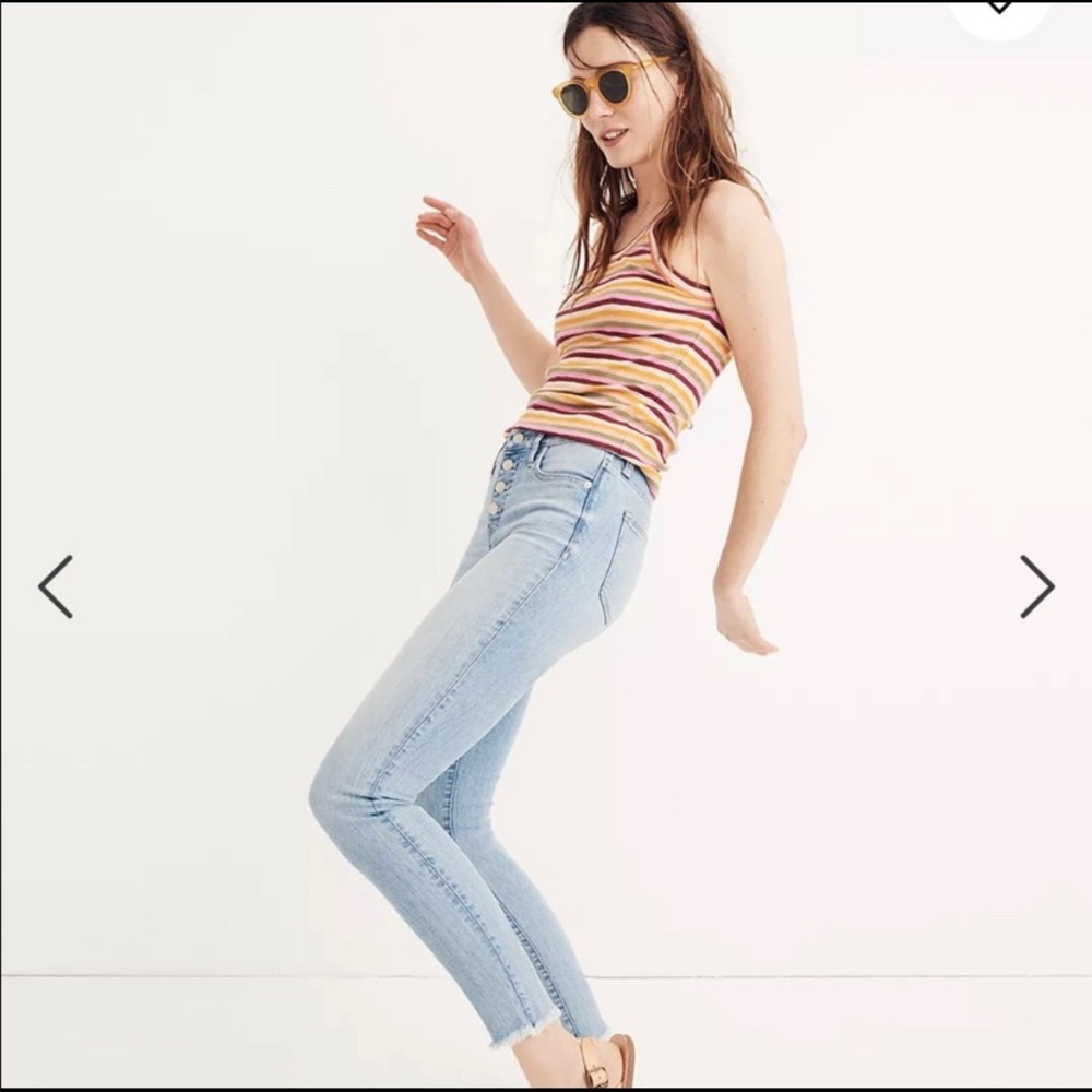 Madewell Button Fly 9” High Rise Skinny Crop Jean